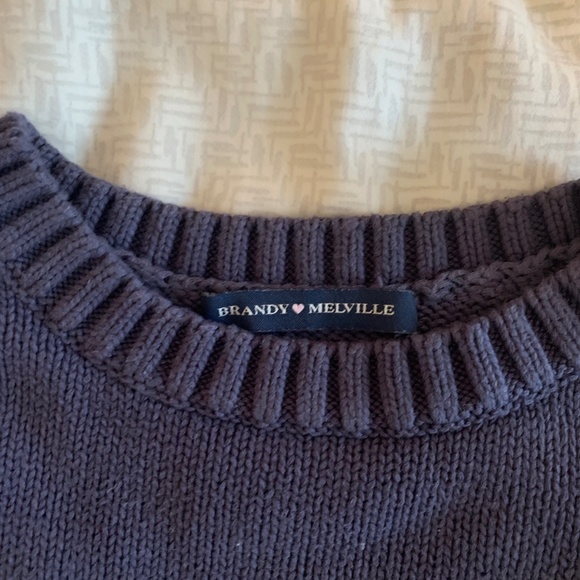 Brandy Melville Navy and White Striped Sweater - Picture 3 of 4